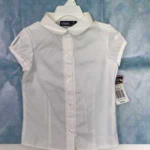 NWT Chaps Girls size 4 approved school wear blouse
